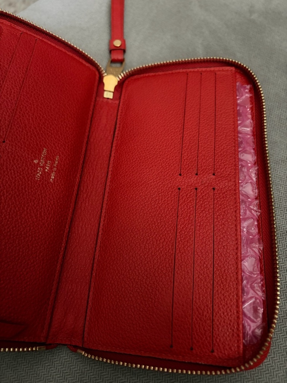 Louis Vuitton - Coral Red Monogram Empreinte Zippy Wallet - Picture 12 of 16